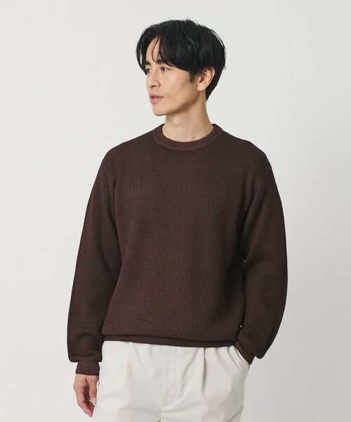 BEAUTY&YOUTH UNITED ARROWS / ビューティー&ユース ユナイテッドアローズ ニット・セーター | フェード アゼ クルーネック ニット 手洗い可能 | 詳細15