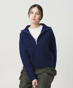 BEAUTY&YOUTH UNITED ARROWS / ビューティー&ユース ユナイテッドアローズ ニット・セーター | ウールナイロン ハーフジップ ニットプルオーバー