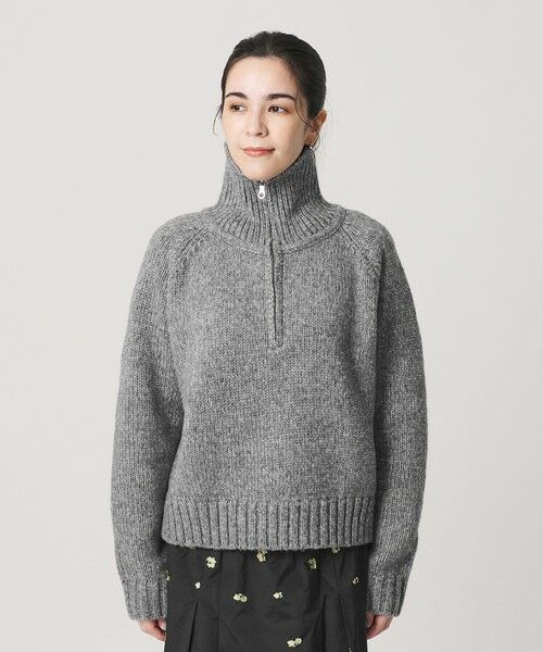 BEAUTY&YOUTH UNITED ARROWS / ビューティー&ユース ユナイテッドアローズ ニット・セーター | ウールナイロン ハーフジップ ニットプルオーバー | 詳細4