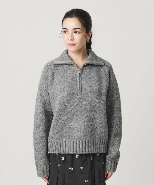 BEAUTY&YOUTH UNITED ARROWS / ビューティー&ユース ユナイテッドアローズ ニット・セーター | ウールナイロン ハーフジップ ニットプルオーバー | 詳細7