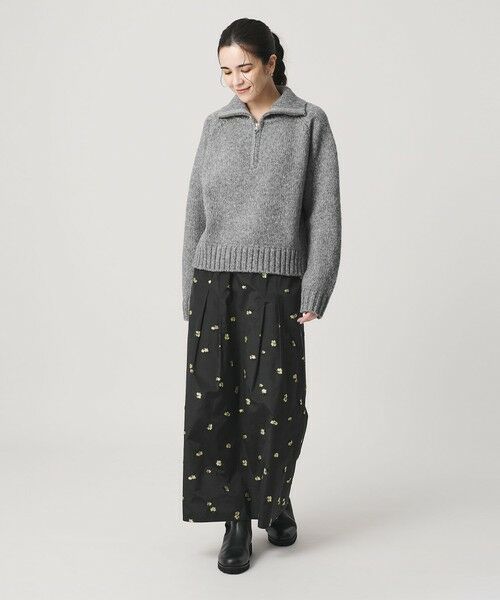 BEAUTY&YOUTH UNITED ARROWS / ビューティー&ユース ユナイテッドアローズ ニット・セーター | ウールナイロン ハーフジップ ニットプルオーバー | 詳細2