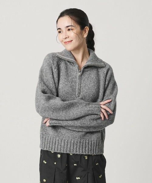 BEAUTY&YOUTH UNITED ARROWS / ビューティー&ユース ユナイテッドアローズ ニット・セーター | ウールナイロン ハーフジップ ニットプルオーバー | 詳細1