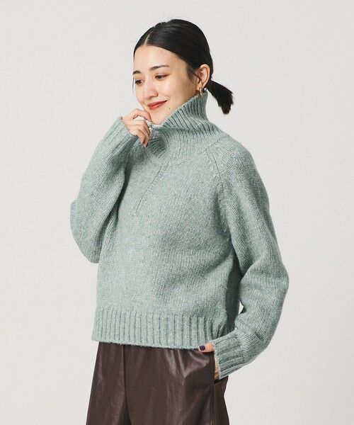BEAUTY&YOUTH UNITED ARROWS / ビューティー&ユース ユナイテッドアローズ ニット・セーター | ウールナイロン ハーフジップ ニットプルオーバー | 詳細12