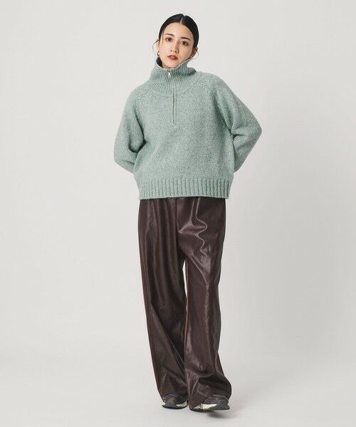 BEAUTY&YOUTH UNITED ARROWS / ビューティー&ユース ユナイテッドアローズ ニット・セーター | ウールナイロン ハーフジップ ニットプルオーバー | 詳細14