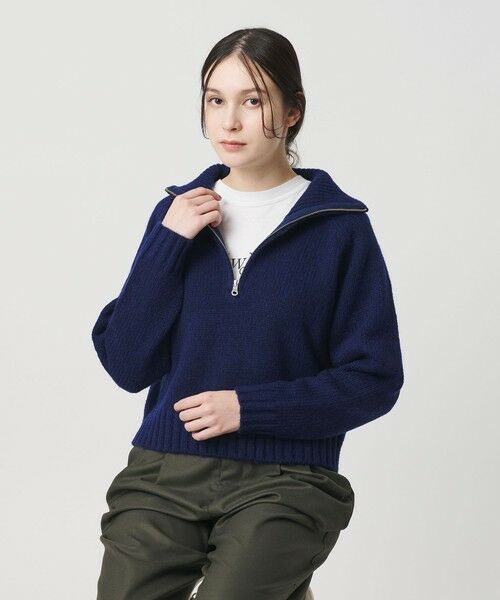 BEAUTY&YOUTH UNITED ARROWS / ビューティー&ユース ユナイテッドアローズ ニット・セーター | ウールナイロン ハーフジップ ニットプルオーバー | 詳細19
