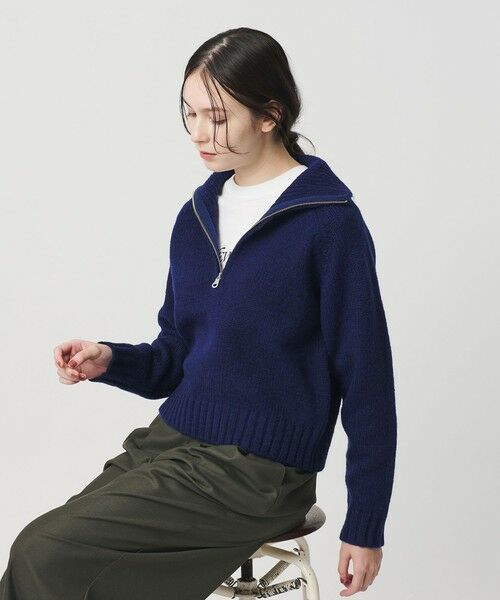 BEAUTY&YOUTH UNITED ARROWS / ビューティー&ユース ユナイテッドアローズ ニット・セーター | ウールナイロン ハーフジップ ニットプルオーバー | 詳細20