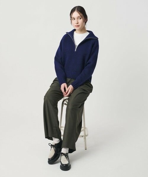 BEAUTY&YOUTH UNITED ARROWS / ビューティー&ユース ユナイテッドアローズ ニット・セーター | ウールナイロン ハーフジップ ニットプルオーバー | 詳細21