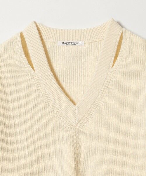 BEAUTY&YOUTH UNITED ARROWS / ビューティー&ユース ユナイテッドアローズ ニット・セーター | アゼ スリットVネック ニットプルオーバー ウォッシャブル | 詳細6