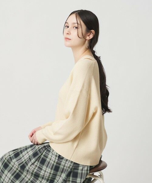 BEAUTY&YOUTH UNITED ARROWS / ビューティー&ユース ユナイテッドアローズ ニット・セーター | アゼ スリットVネック ニットプルオーバー ウォッシャブル | 詳細2