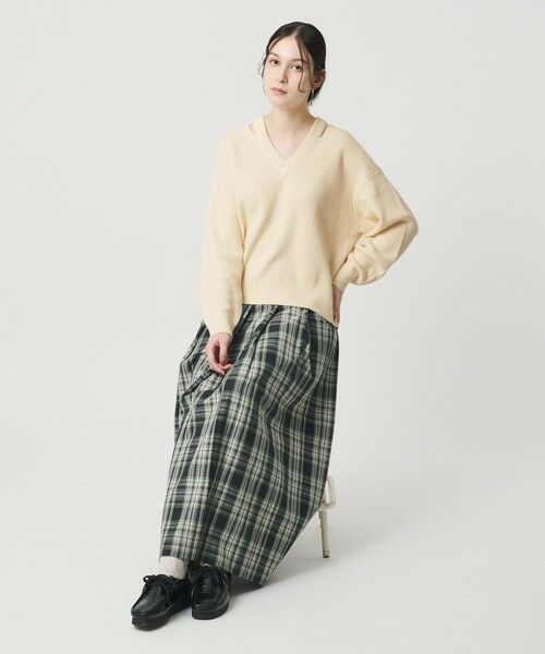 BEAUTY&YOUTH UNITED ARROWS / ビューティー&ユース ユナイテッドアローズ ニット・セーター | アゼ スリットVネック ニットプルオーバー ウォッシャブル | 詳細3