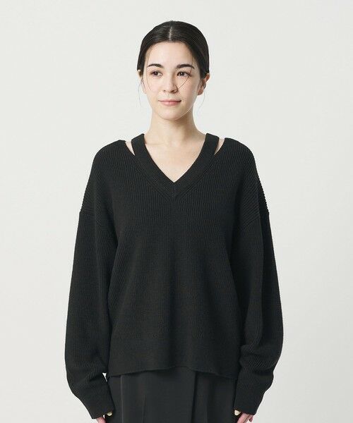 BEAUTY&YOUTH UNITED ARROWS / ビューティー&ユース ユナイテッドアローズ ニット・セーター | アゼ スリットVネック ニットプルオーバー ウォッシャブル | 詳細11