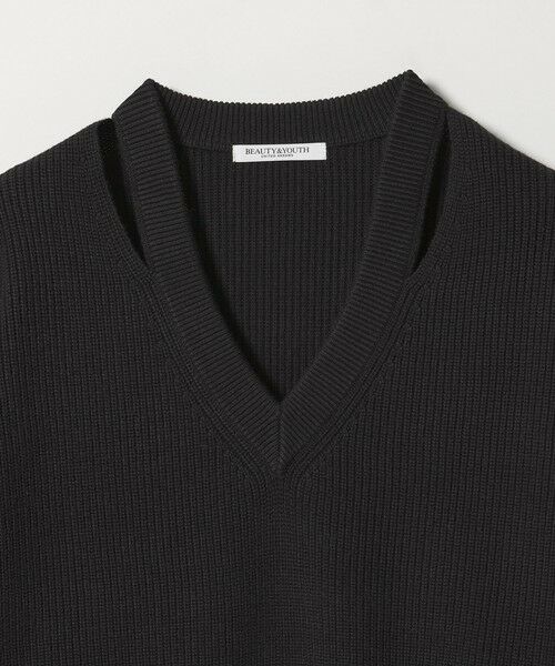 BEAUTY&YOUTH UNITED ARROWS / ビューティー&ユース ユナイテッドアローズ ニット・セーター | アゼ スリットVネック ニットプルオーバー ウォッシャブル | 詳細16