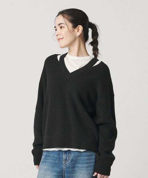 BEAUTY&YOUTH UNITED ARROWS / ビューティー&ユース ユナイテッドアローズ ニット・セーター | アゼ スリットVネック ニットプルオーバー ウォッシャブル | 詳細8