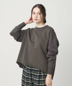 BEAUTY&YOUTH UNITED ARROWS / ビューティー&ユース ユナイテッドアローズ ニット・セーター | 【WEB限定】スウェット×ニット コンビプルオーバー ウォッシャブル