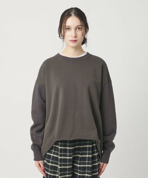 BEAUTY&YOUTH UNITED ARROWS / ビューティー&ユース ユナイテッドアローズ ニット・セーター | 【WEB限定】スウェット×ニット コンビプルオーバー ウォッシャブル | 詳細16
