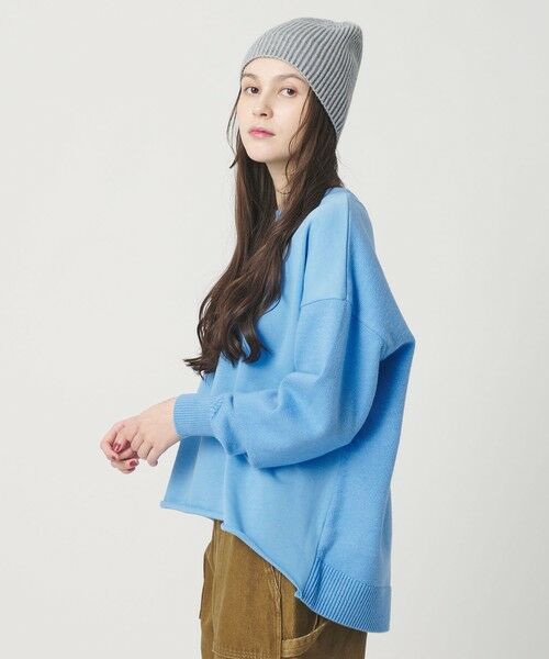 BEAUTY&YOUTH UNITED ARROWS / ビューティー&ユース ユナイテッドアローズ ニット・セーター | 【WEB限定】スウェット×ニット コンビプルオーバー ウォッシャブル(LT.BLUE)