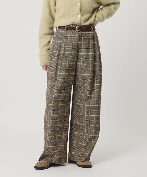BEAUTY&YOUTH UNITED ARROWS / ビューティー&ユース ユナイテッドアローズ その他パンツ | チェック ワイドタックパンツ(DK.BROWN)