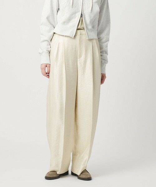 BEAUTY&YOUTH UNITED ARROWS / ビューティー&ユース ユナイテッドアローズ その他パンツ | レーヨンブレンド グロス カーブパンツ(OFF WHITE)