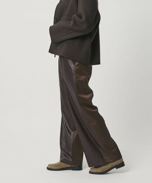 BEAUTY&YOUTH UNITED ARROWS / ビューティー&ユース ユナイテッドアローズ その他パンツ | ポリエステル 2トーンサテン ドロストパンツ ウォッシャブル(DK.BROWN)