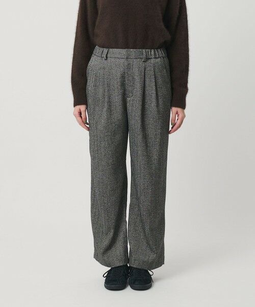 BEAUTY&YOUTH UNITED ARROWS / ビューティー&ユース ユナイテッドアローズ その他パンツ | 【WEB限定】裏起毛ヘリンボーン タックワイドパンツ ウォッシャブル | 詳細4