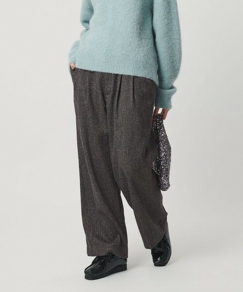 BEAUTY&YOUTH UNITED ARROWS / ビューティー&ユース ユナイテッドアローズ その他パンツ | 【WEB限定】裏起毛ヘリンボーン タックワイドパンツ ウォッシャブル | 詳細12