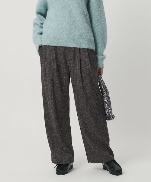 BEAUTY&YOUTH UNITED ARROWS / ビューティー&ユース ユナイテッドアローズ その他パンツ | 【WEB限定】裏起毛ヘリンボーン タックワイドパンツ ウォッシャブル | 詳細13