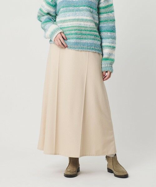 BEAUTY&YOUTH UNITED ARROWS / ビューティー&ユース ユナイテッドアローズ ミニ・ひざ丈スカート | 毛ポリエステル フランネル プレスフレアスカート | 詳細1