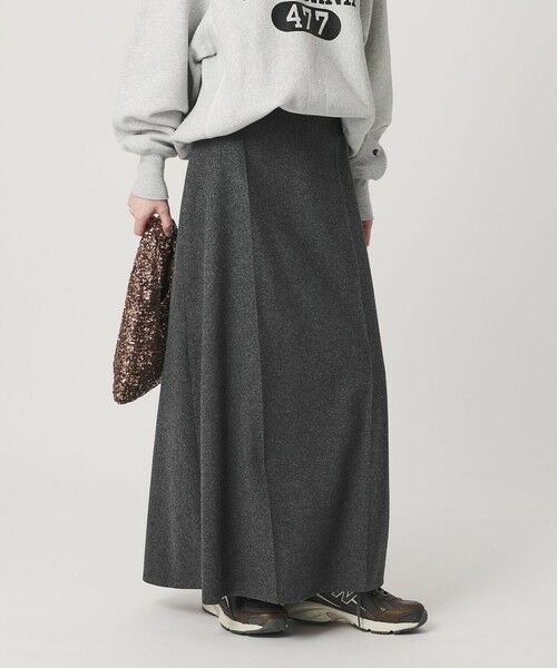 BEAUTY&YOUTH UNITED ARROWS / ビューティー&ユース ユナイテッドアローズ ミニ・ひざ丈スカート | 毛ポリエステル フランネル プレスフレアスカート | 詳細10