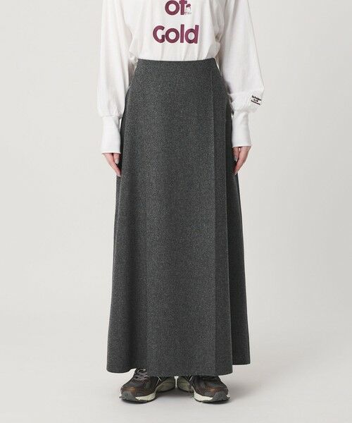 BEAUTY&YOUTH UNITED ARROWS / ビューティー&ユース ユナイテッドアローズ ミニ・ひざ丈スカート | 毛ポリエステル フランネル プレスフレアスカート | 詳細12