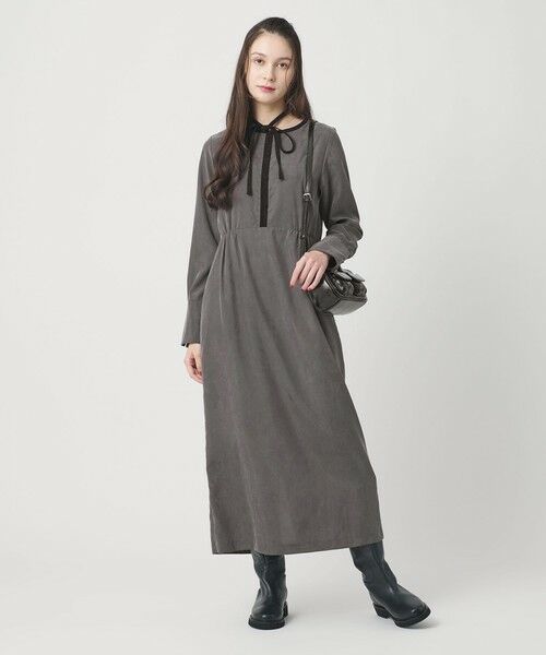 BEAUTY&YOUTH UNITED ARROWS / ビューティー&ユース ユナイテッドアローズ ロング・マキシ丈ワンピース | キュプラブレンド タイリボンワンピース | 詳細6