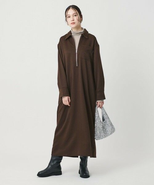 BEAUTY&YOUTH UNITED ARROWS / ビューティー&ユース ユナイテッドアローズ ロング・マキシ丈ワンピース | ＜THOUSAND MILE＞ハーフジップ ワンピース | 詳細9