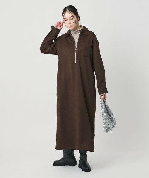 BEAUTY&YOUTH UNITED ARROWS / ビューティー&ユース ユナイテッドアローズ ロング・マキシ丈ワンピース | ＜THOUSAND MILE＞ハーフジップ ワンピース | 詳細10