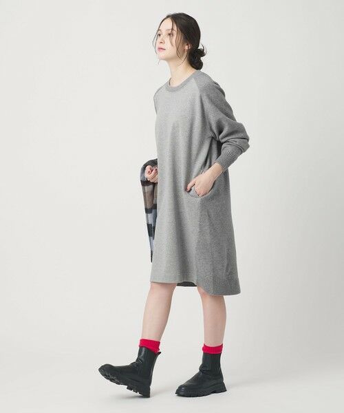 BEAUTY&YOUTH UNITED ARROWS / ビューティー&ユース ユナイテッドアローズ ロング・マキシ丈ワンピース | 【WEB限定】スウェット×ニット コンビワンピース ウォッシャブル | 詳細1