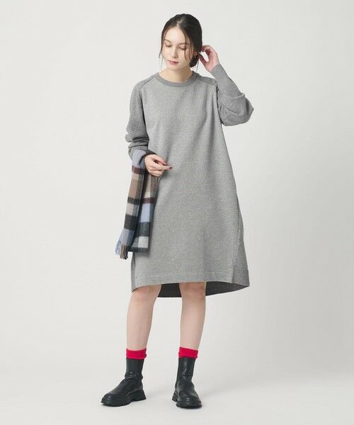 BEAUTY&YOUTH UNITED ARROWS / ビューティー&ユース ユナイテッドアローズ ロング・マキシ丈ワンピース | 【WEB限定】スウェット×ニット コンビワンピース ウォッシャブル | 詳細4