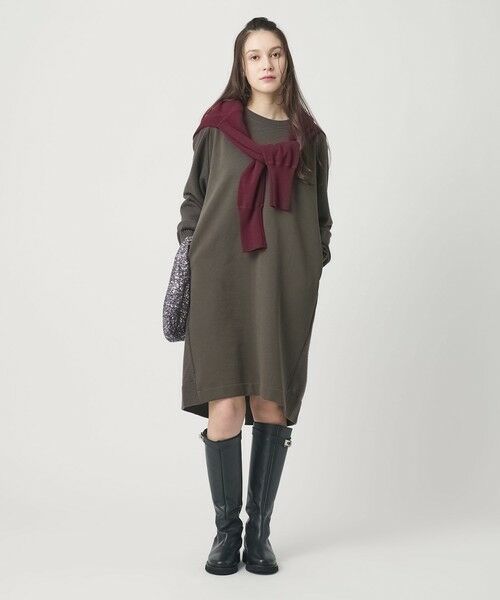 BEAUTY&YOUTH UNITED ARROWS / ビューティー&ユース ユナイテッドアローズ ロング・マキシ丈ワンピース | 【WEB限定】スウェット×ニット コンビワンピース ウォッシャブル | 詳細16