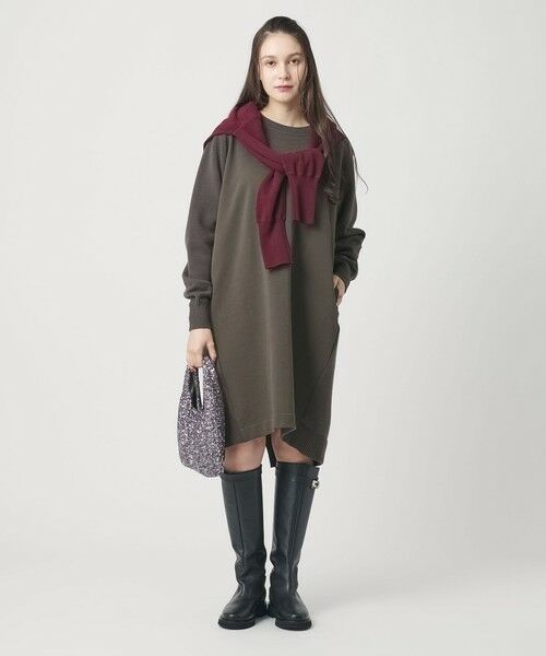 BEAUTY&YOUTH UNITED ARROWS / ビューティー&ユース ユナイテッドアローズ ロング・マキシ丈ワンピース | 【WEB限定】スウェット×ニット コンビワンピース ウォッシャブル | 詳細14