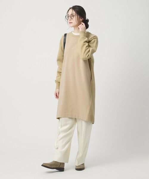 BEAUTY&YOUTH UNITED ARROWS / ビューティー&ユース ユナイテッドアローズ ロング・マキシ丈ワンピース | 【WEB限定】スウェット×ニット コンビワンピース ウォッシャブル | 詳細22