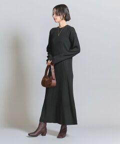 BEAUTY&YOUTH UNITED ARROWS / ビューティー&ユース ユナイテッドアローズ ロング・マキシ丈ワンピース | 【WEB限定 Wardrobe DAILY MINIMAL】リブニットフレアワンピース