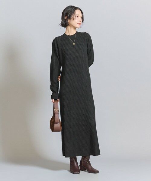 BEAUTY&YOUTH UNITED ARROWS / ビューティー&ユース ユナイテッドアローズ ロング・マキシ丈ワンピース | 【WEB限定 Wardrobe DAILY MINIMAL】リブニットフレアワンピース | 詳細2