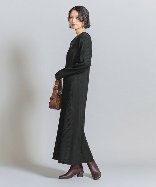 BEAUTY&YOUTH UNITED ARROWS / ビューティー&ユース ユナイテッドアローズ ロング・マキシ丈ワンピース | 【WEB限定 Wardrobe DAILY MINIMAL】リブニットフレアワンピース | 詳細3