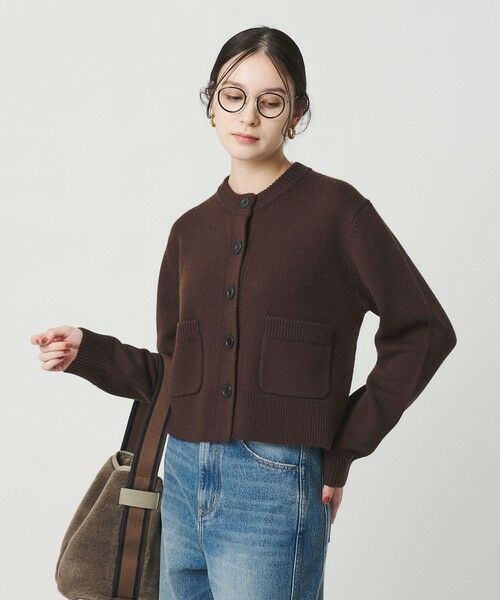 BEAUTY&YOUTH UNITED ARROWS / ビューティー&ユース ユナイテッドアローズ カーディガン・ボレロ | ウール ポケット カーディガン ウォッシャブル(DK.BROWN)
