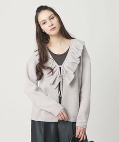 BEAUTY&YOUTH UNITED ARROWS / ビューティー&ユース ユナイテッドアローズ カーディガン・ボレロ | ウールレーヨン ラッフルフリル ニットカーディガン