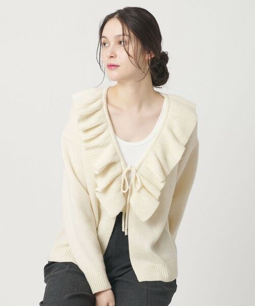 BEAUTY&YOUTH UNITED ARROWS / ビューティー&ユース ユナイテッドアローズ カーディガン・ボレロ | ウールレーヨン ラッフルフリル ニットカーディガン | 詳細2