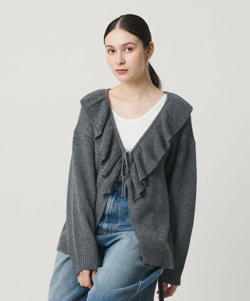 BEAUTY&YOUTH UNITED ARROWS / ビューティー&ユース ユナイテッドアローズ カーディガン・ボレロ | ウールレーヨン ラッフルフリル ニットカーディガン | 詳細8