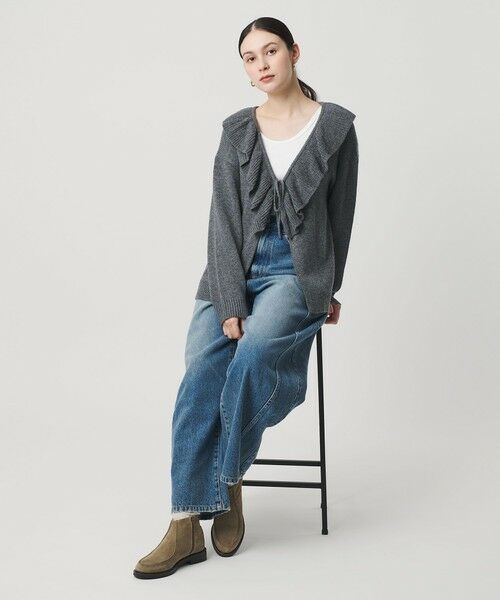 BEAUTY&YOUTH UNITED ARROWS / ビューティー&ユース ユナイテッドアローズ カーディガン・ボレロ | ウールレーヨン ラッフルフリル ニットカーディガン | 詳細10