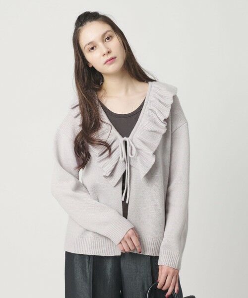 BEAUTY&YOUTH UNITED ARROWS / ビューティー&ユース ユナイテッドアローズ カーディガン・ボレロ | ウールレーヨン ラッフルフリル ニットカーディガン(LILAC)