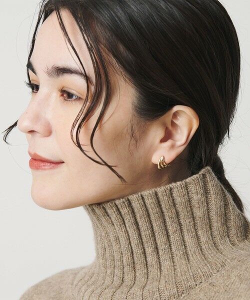 BEAUTY&YOUTH UNITED ARROWS / ビューティー&ユース ユナイテッドアローズ ピアス・イヤリング | メタル カーブ 3ライン ピアス | 詳細1
