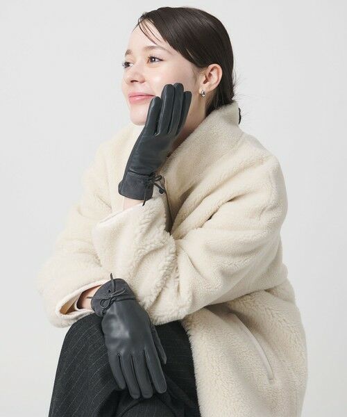 BEAUTY&YOUTH UNITED ARROWS / ビューティー&ユース ユナイテッドアローズ 手袋 | レザー×スエード コンビ リボン グローブ | 詳細2