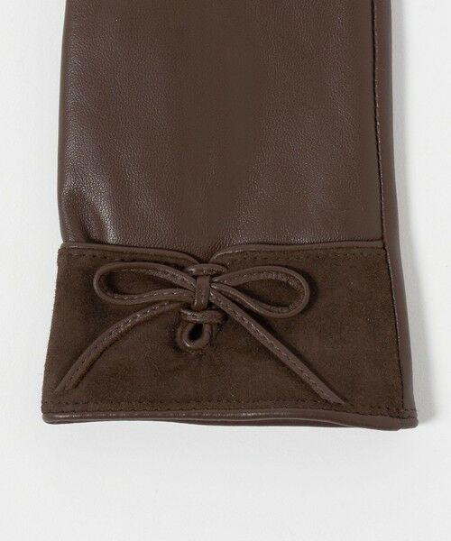 BEAUTY&YOUTH UNITED ARROWS / ビューティー&ユース ユナイテッドアローズ 手袋 | レザー×スエード コンビ リボン グローブ | 詳細18