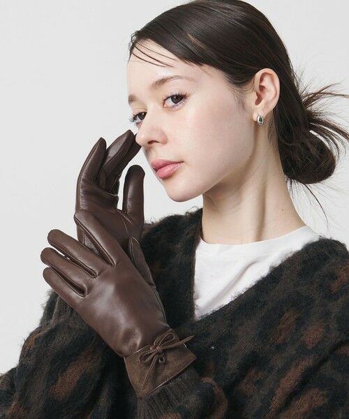 BEAUTY&YOUTH UNITED ARROWS / ビューティー&ユース ユナイテッドアローズ 手袋 | レザー×スエード コンビ リボン グローブ | 詳細13